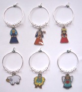 nativity wine charms